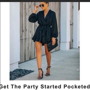 NWT Vici black pocketed romper
